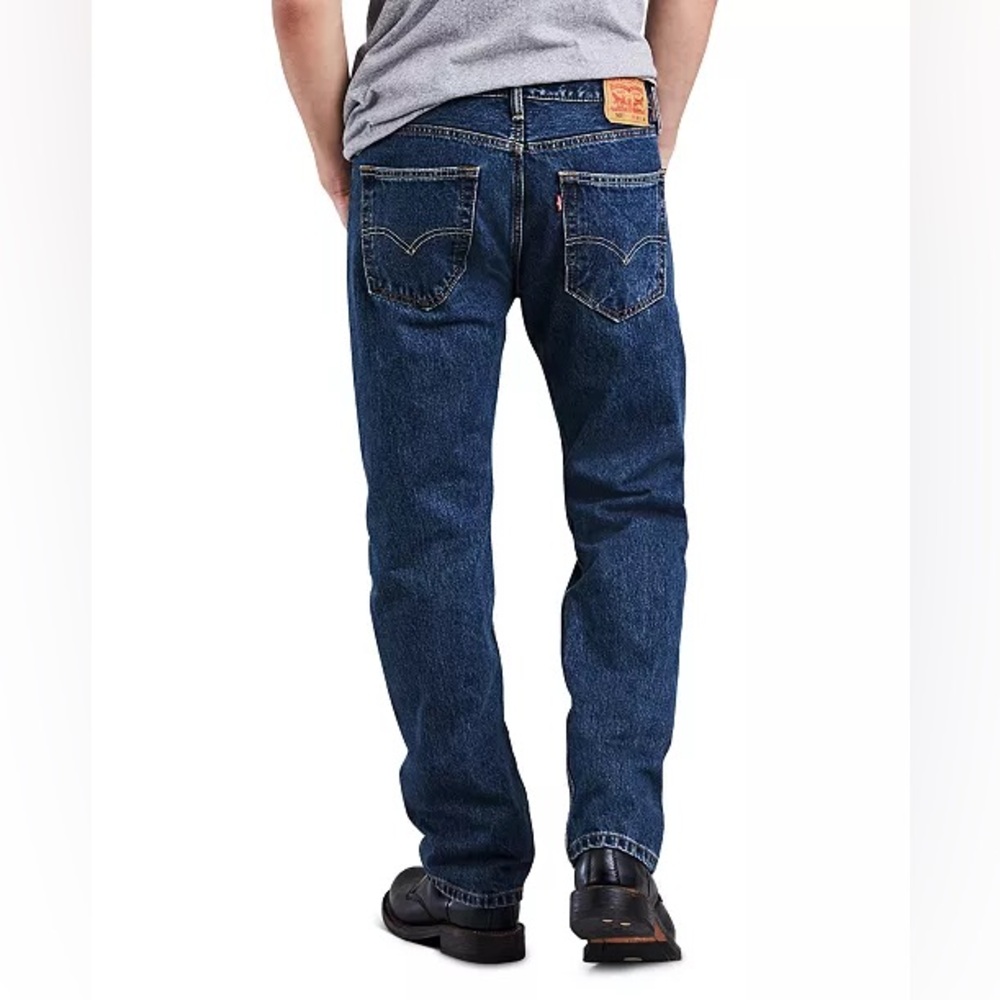 Levi's 505 Regular Fit Straight Leg Low-Stretch Denim Jeans Classic Rugged